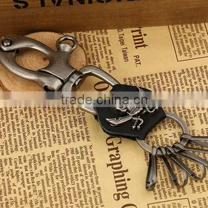 Punky Llavero,Skull Head Leather Strap Chain Bikers Punk Gothic Key Chain Hand Made thumbnail-4