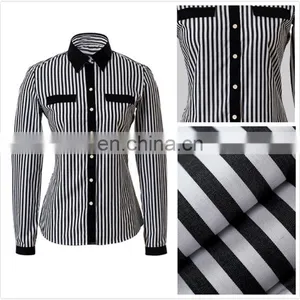 Classical Black and White Stripe Ladies Blouse or Tops thumbnail-6