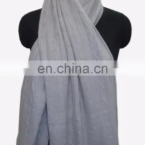Cashmere Shawl in Cable Knit 2 Ply,cashmere Knitted Pashmina Shawls/cable Knit Pashmina Shawls thumbnail-2