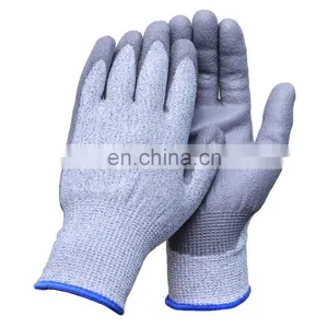 en 388 Level 5 PU Cotton Cut Resistant Work Industrial Safety Gloves thumbnail-3