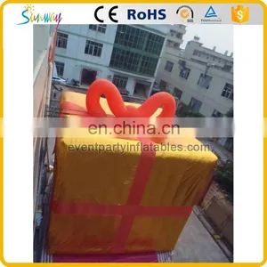 Golden Color Large Inflatable Gift Box Model for Sale thumbnail-6