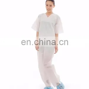 White Dark Blue Single Use Non Woven Scrub Suit From Xiantao Supplier thumbnail-1