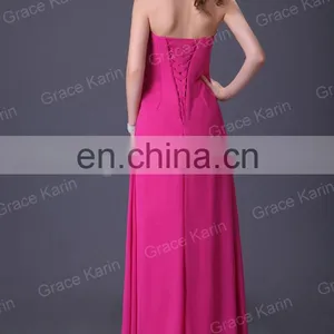 Grace Karin Ladies Sexy Strapless White Long Evening Dress CL3105-3# thumbnail-3