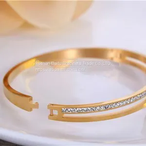 Gold Rose Gold Silver PVD Plating 316L Stainless Steel Bracelets Bangles For Men Womens thumbnail-3