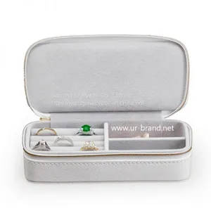 Factory Direct Jewelry Storage Box PU Leather High-end Jewelry Zipper Box Portable Jewelry Box Can be Customized thumbnail-1