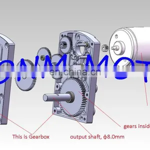 12VDC 100KG Flat Square Gearbox Spur Gear Motor thumbnail-5