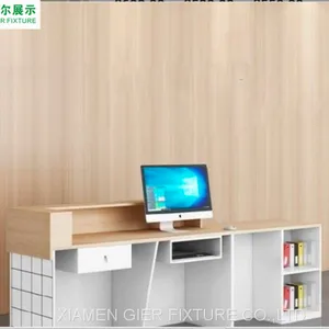 Miniso Wooden Cashier Desk Checkout Counter for Sale Reception Desk Checkout Counters for Retail Stores Cashier Counter thumbnail-4