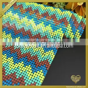 New Design Wholesale Hotfix Rhinestone Resin Striped Sheet FHRM-059 thumbnail-2