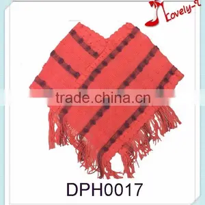 Women Latest Design New Fashion Style Fashion Acrylic Poncho Shawl With Tassels thumbnail-1