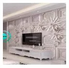 China Designs 3D 5D Silk Cloth Wall Paper Murals, Wholesale High Quality Texture Murals Drop Ship thumbnail-2