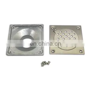 Floor Drain 4inch x 4inch With Hinge Cover- Circular Pattern thumbnail-3