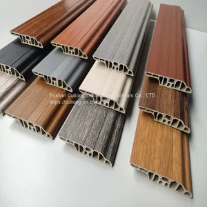 7 cm Pvc Baseboard Stone Plastic Floor Waterproof Corner Line Foshan Wholesale Black and White Wood Grain Plastic Foot Line 9.5 cm thumbnail-5