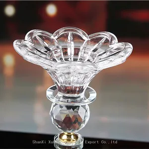 Single Head Crystal Candle Holder Clear Wedding Crystal Glass Candle Holders For Wedding Table Decoration thumbnail-2