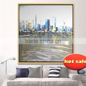 Wholesale Canvas Handmade Artworks City Landscape Oil Painting YB-133 thumbnail-1