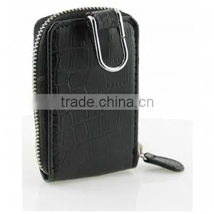 Unisex Genuine Leather Zip Around Key Case Multipurpose Clip Key Chain thumbnail-3