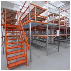 Industrial Metal Structural Floor Pallet Steel Platform Attic Storage Mezzanine Rack for Office thumbnail-1