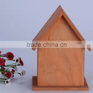 Hot Selling Christmas Handmade Carved Wooden Crafts Bird House thumbnail-4