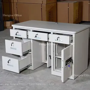 Executive Security Desk With Integrated Smart Safe – Large Storage, Thick Steel Plate, Mobile Casters for Home & Office Use thumbnail-1