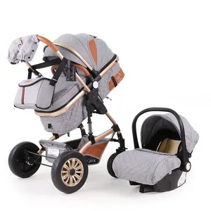 Luxury 3-in-1 Multifunction Baby Stroller With Removable Carry Cot Pram Wholesale Option - Buy Two-way High Landscape Stroller Oxford Material Newborn thumbnail-2