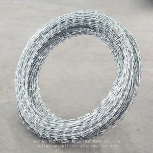 High Quality Razor Barbed Wire 0.5mm-5.0mm Barbed Wire Galvanized Bto-16 Galvanized Razor Barbed Wire Protection BOLI thumbnail-1