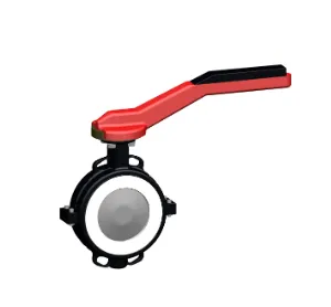Wafer Butterfly Valve Metal PFA Lined Stainless Steel Disc Industrial Water Treatment Valve thumbnail-1
