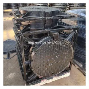EN124 Ductile Iron Manhole Hatch Cover C250 D400 E600 With Frame Heavy Duty Black Parking Safety Road Facilities thumbnail-5