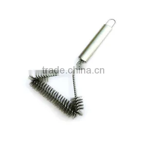 New Improved Logo Print Stronger Stainless Steel Handle 12 Inch 3 Side Grilling Brush thumbnail-5