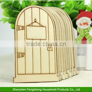 Unpainted D5 Laser Wooden Fairy Elf Christmas Door Craft Blank DIY Decorations Garden Angel Doors thumbnail-2