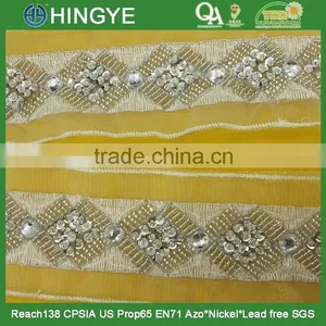 High Quality Fashion Beaded Sequin Trims With Acrylic Stone for Clothing M100 thumbnail-2