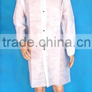 Disposable SMS Lab Coat With Elastic Cuff &4 Studs Single Collar thumbnail-1