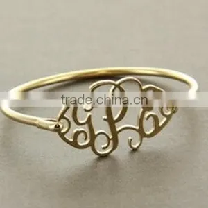 JOKER CABINET CUTOUT MONOGRAM GOLD BANGLE PERSONALIZED BANGLE Quality Choice thumbnail-3