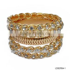 Fashion Gold Bangle Jewelry Set Faux Diamond Bangle Indian Jewelry thumbnail-1