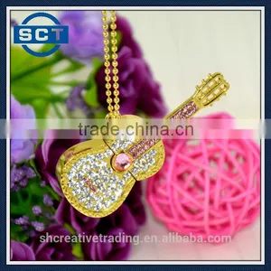 Crystal Guitar Shaped USB Flash Drive With Jewelry Surface 8GB/16GB/32GB thumbnail-5