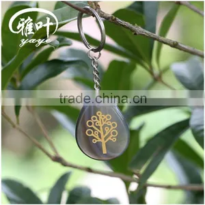 Natural Grey Agate Tree of Life Teardrop Keychains/Custom Keychains for Sale thumbnail-3