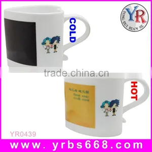 Best Selling Souvenir Gift Orca Coating Magic Photo Ceramic Heart Shaped Tea Cup thumbnail-1