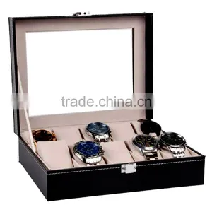 Wholesale Custom Stunning Wlegant 10 Slots Black Wooden Watch Boxes For Men. Quality Choice thumbnail-1