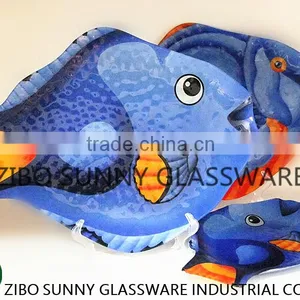 Deep Blue Fish Glass Plate Combination Suit thumbnail-4