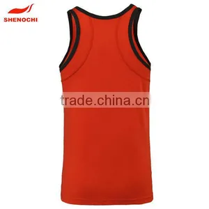 China Manufacture Blank Polyester Full Print Gym Singlets thumbnail-4