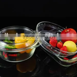 High Temperature Resistant Rectangle Glass Bowl With Glass Cap thumbnail-1