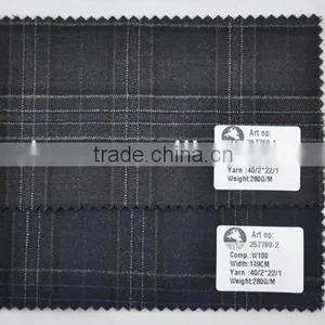 Stock Fine Plaid All Wool Fabric for Men's Jacketing thumbnail-1