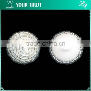 2MM White Pearl Sew-On Cover Fancy Ladies Fashion Pearl Button thumbnail-2