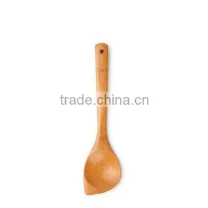 Bamboo Wood Slotted Mixing Scoop Spoon thumbnail-2