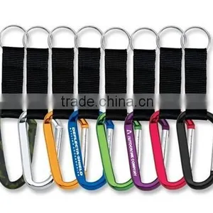High Quality Aluminum Carabiner With Lanyard and Keyring thumbnail-1