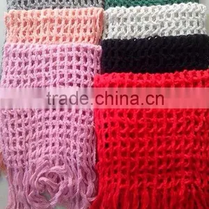 Stock Item Women Long Colorful Crochet Knitted Scarf With Fringes thumbnail-1