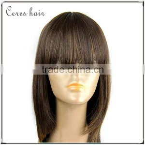 Shoulder Length New Arrival Style Dark Blonde Color Silk Base Human Hair Full Lace Wig thumbnail-2