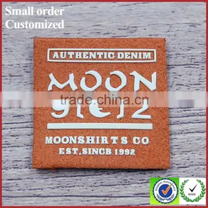 Custom Design Microfiber Sude Leather Casual pu Labels for Jeans China thumbnail-3