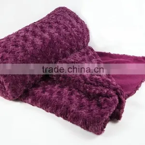 100% Polyester Soft Purple Cheap pv Fleece Gifts Promotional Blanket thumbnail-2