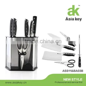 As Seen on tv Knife Set of 7pcs Knife,scissor,sharpener,acrylic Block Include thumbnail-1