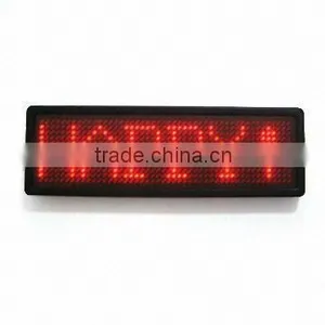 CE&RoHS Approved LED Badges 48x12 Pixel Rechargeable Led Name Tag thumbnail-1
