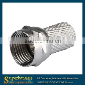 F Twist-on Plug Coax Connector Zinc Alloy for RG6 f Connector thumbnail-1